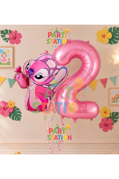Parti Station Lilo Stitch Balloon and Angel Balloon Concept 2Nd Birthday Ball...