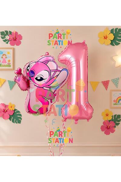 Parti Station Lilo Stitch Balloon and Angel Balloon Concept 1St Birthday Ball...