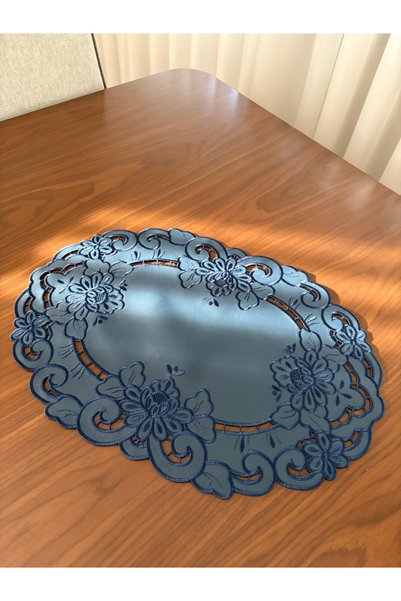 Denef Home Oval Antique - Leather American Service Hole Work Navy Blue - 35X5...