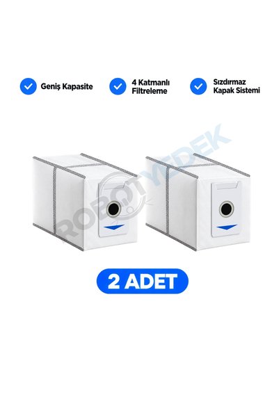robotyedek Ecovacs Deebot T30 Pro Omni (όχι T30C) Συμβατή τσάντα σκόνης - 2 τ...