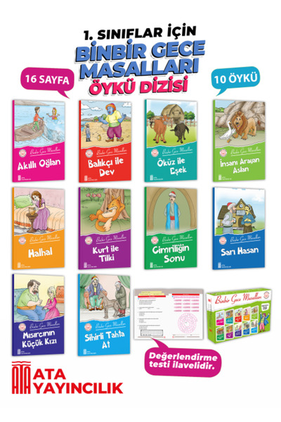 Ata Yayıncılık 1. Sınıflar İçin Binbir Gece 10 Kitaplık Kutulu Hikaye Kitabı ...