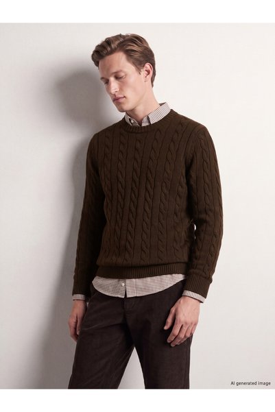 LC Waikiki I Zero Roba Collar Embroidered Men's Knitwear Sweater from Freezen...