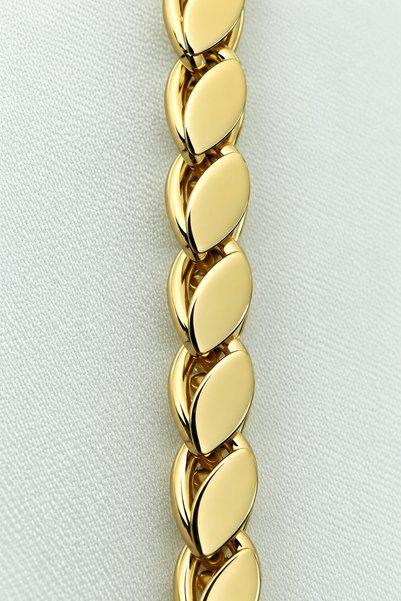 stainless steell Paslanmaz Çelik Arpa Zincirli Gold Bileklik - Kadın