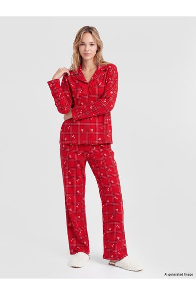 LC Waikiki Timeless Clothing & Timeless Choices New Year's Themed Women's Paj...