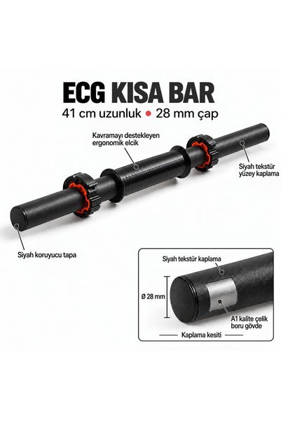 ECG Ecgspor 21 KG (2x10,5kg) Multifonksiyonel Grip Plate Dambıl Seti Kırmızı -siyah