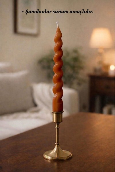 inci mum İtalyan Burgulu Şamdan Mum - Amber