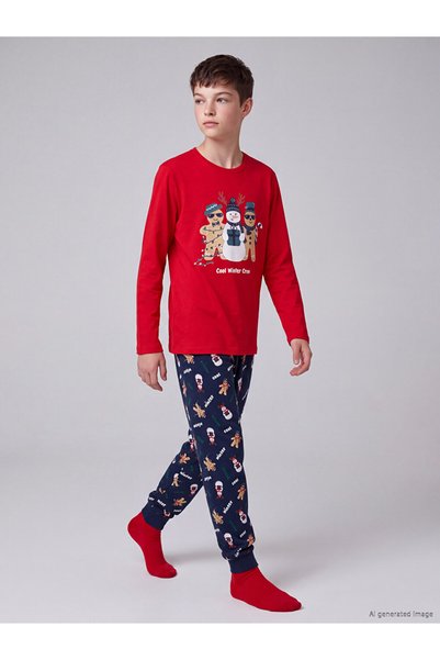 LC Waikiki I New Year's Themed Boys' Pajama Set from Freezen Store