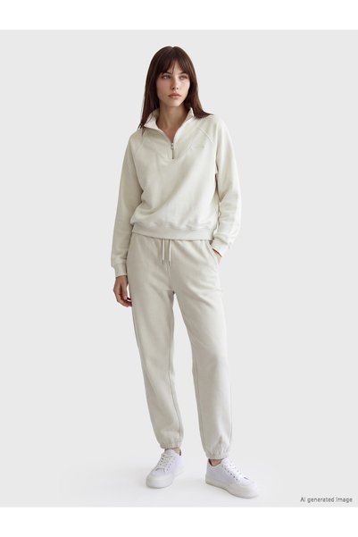 LC Waikiki Özmarka New Season Beige Women's Jogger Sweatpants with Elastic Waist