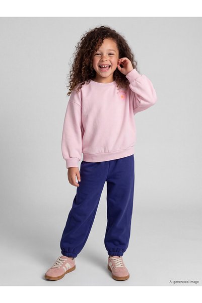 LC Waikiki Peak New Season Navy Blue Girls' Jogger Sweatpants with Elastic Waist