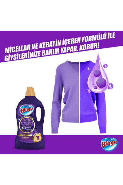 Bingo Giysi Şampuanı 2in1 Yıpranma Karşıtı&Renk Canlandırıcı Etki 3LX2