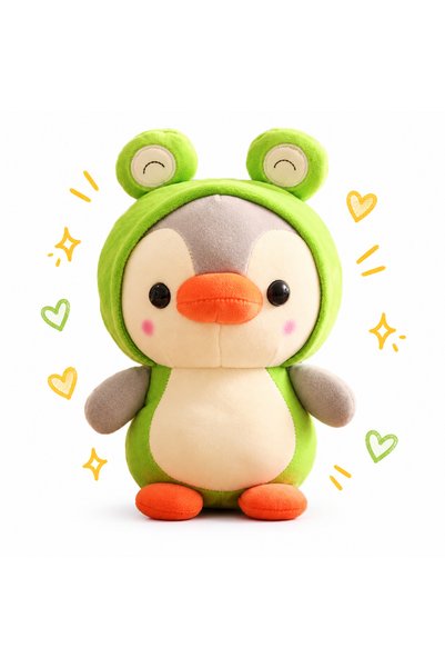 Malvys Jucărie de pluș, Pinguin broască, Verde/Gri, 23 cm