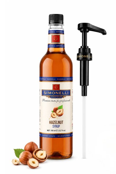 Simonelli Fındık Aromalı Kahve Şurubu 700 ml - İçecek ve Kokteyl Şurubu (Pomp...