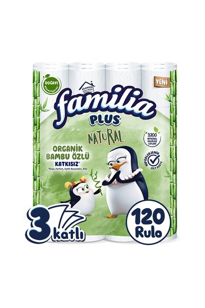 Familia Plus Natural Tuvalet Kağıdı 120 Rulo (40 Rulo x 3 Paket)