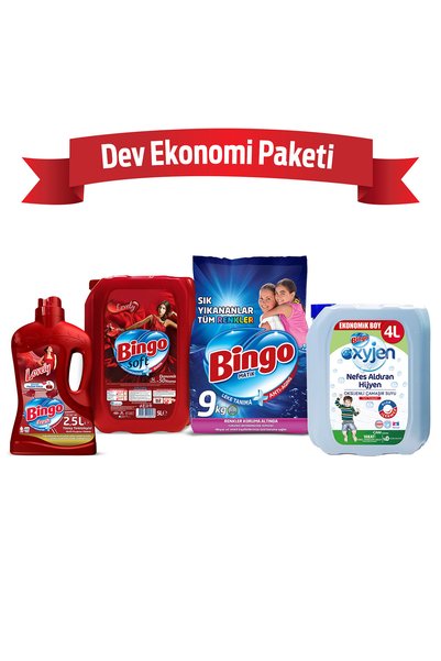 Bingo "Dev Ekonomi Paketi ; Matik 9 kg Sık Yıkananlar + Soft 5 ltLovely + Fre...