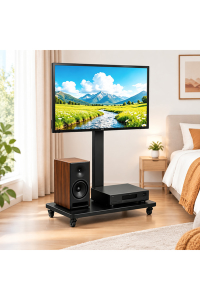 Snooe 32 to 55-inch TV stand, Television cart with lock wheels,40 kg/88lbs ca...