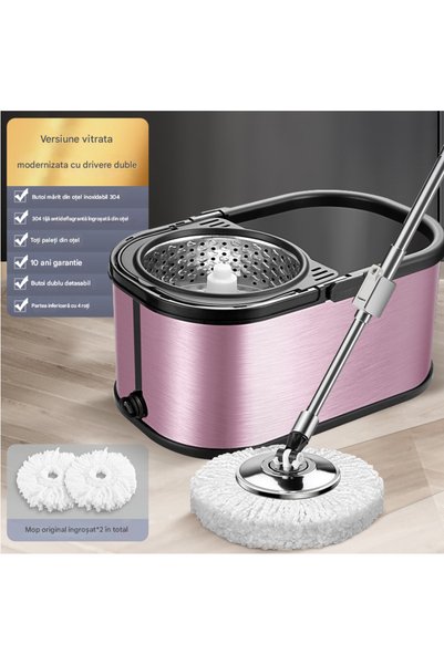 arvada Set galeata mop cu centrifuga si rotatie 360 de grade din inox inoxida...