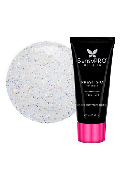 SensoPRO Milano Polygel PRESTIGIO - Praf de diamant, 15ml