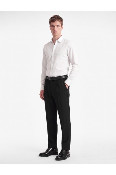 Koton Long Sleeve Slim Fit Half Italian Collar Shirt