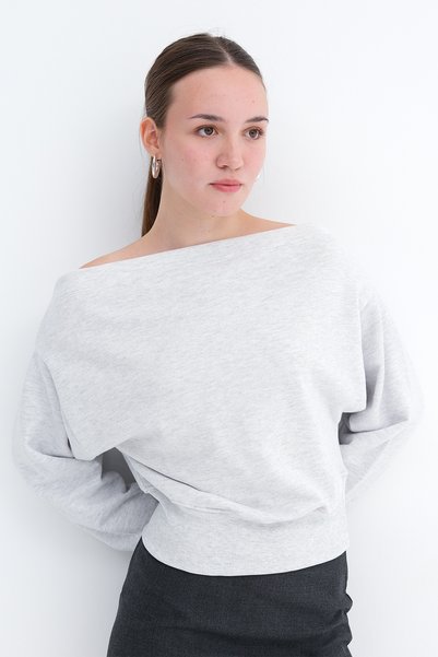 Addax Hanorac scurt cu decolteu barcă S06044