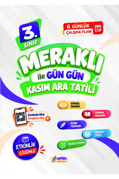 meraklı zihinler 3.SINIF MERAKLI İLE GÜN GÜN KASIM ARA TATİLİ KİTABI-2027