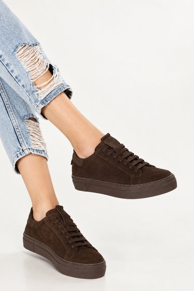 SANLORD AYAKKABI Kadın Hakiki Süet Deri Sneaker Anatomik Taban Günlük Rahat A...