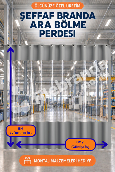 Morilu GRİ Fabrika Ara Bölme Perdesi, ÖZEL ÖLÇÜ OTO YIKAMA Brandası 0.8 mm PV...