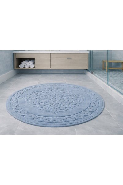 SN COTTONIA HOME سجادة حمام ناعمة قابلة للغسل مقاس 120 × 120 دائرية الشكل