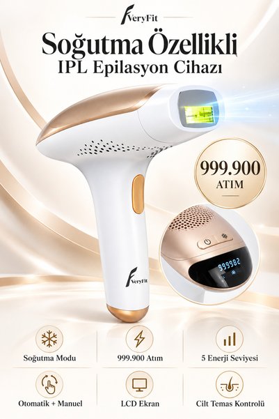 VERYFİT Lumea 5 Kademeli Buz Özellikli 999.900 Atımlı Tüm Vücut Kullanıma Uyg...