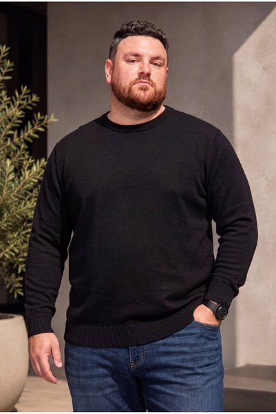 Kaptan Klasik Yün karışımlı Büyük Beden 3XL-4XL-5XL-6XL Biseklet Yaka Erkek T...