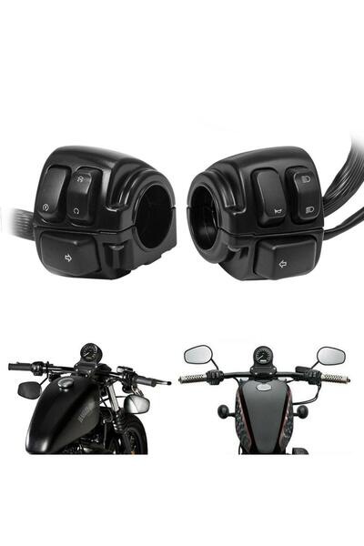 Choice Motorcycle Black 1" Handlebar Turn Signal Control Switch For Harley XL...
