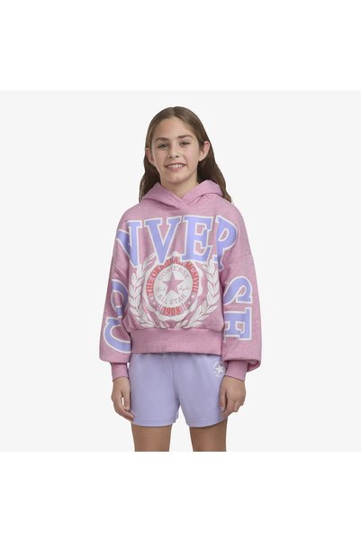 Converse Oversized Varsity Çocuk Pembe Sweatshirt