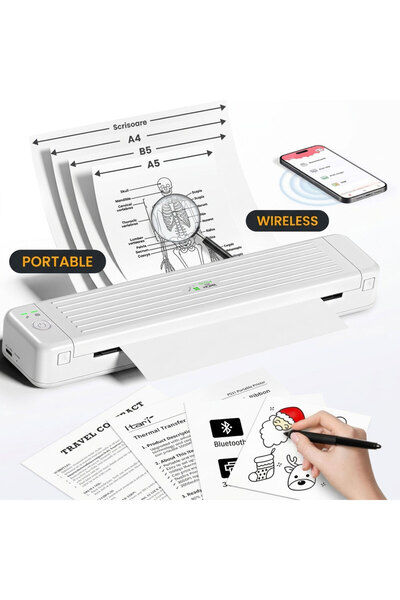GlowforHome Imprimanta termica portabila A4 GlowforHome, fara fir, Bluetooth,...