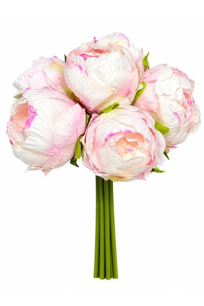 ŞA-DAL STORE Yapay Çiçek 6lı ipek Peony Şakayık Gül Demeti 25 cm Pembe