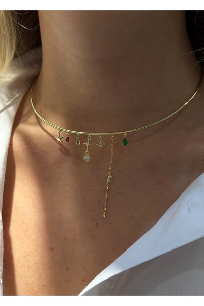 KİLİGİSTANBUL Colorful Charmed Choker 11 cm