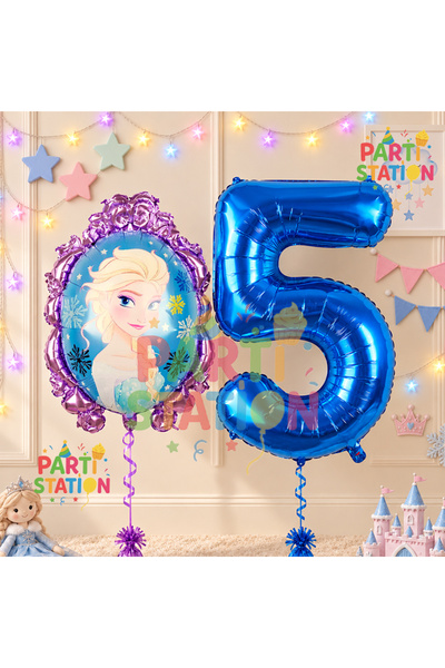 Parti Station Frozen Balloon 5 Year Old Birthday Set Frozen Elsa Concept Ball...