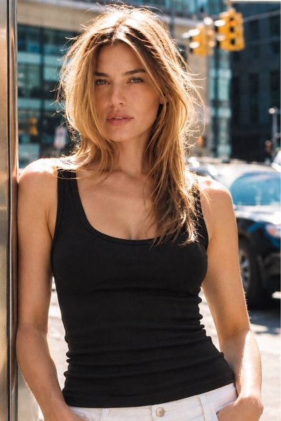 AOSFİT Ribana Thin Strap U-Neck Modal Undershirt