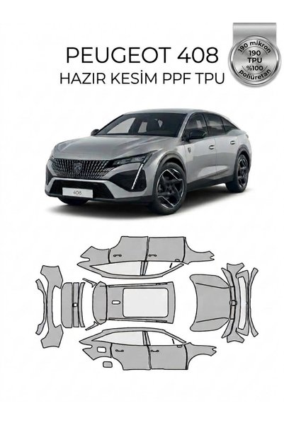 Genel Markalar Peugeot 408 UYUMLU HAZIR KESİM TPU ŞEFFAF KAPUT KORUMA FİLMİ (...