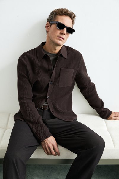 Lufian Justin Men's Cardigan Brown