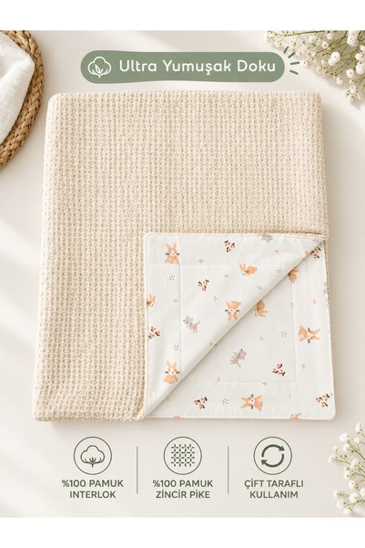 Generic Brand 100% Cotton Double-Sided Interlock Baby Pique Blanket 80X90 cm ...