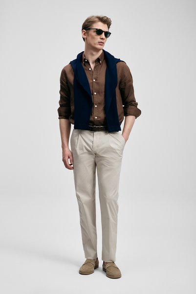 Lufian Malrıc Smart Men's Chino Pants Slim Fit Beige