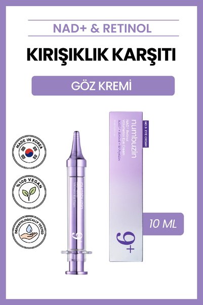 Numbuzin No.9 NAD+ Retinol Volumetox Eye Cream - 50 Çeşit Peptitli ve NAD+ İç...