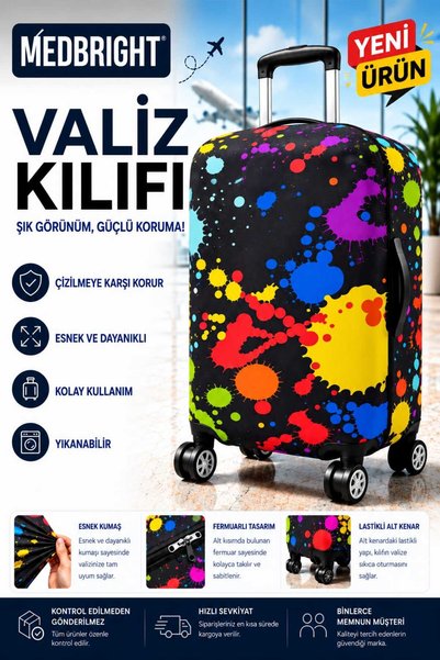 MEDBRIGHT Luggage Covers - Black - Large Size