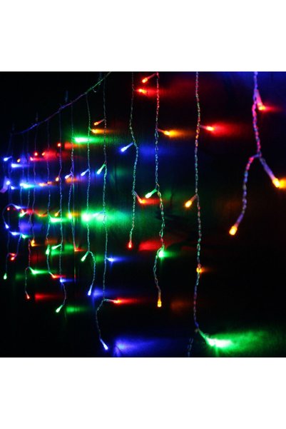 SDX Market Instalare perdea de Crăciun pentru exterior, 8 m x 1 m, 360 LED-ur...