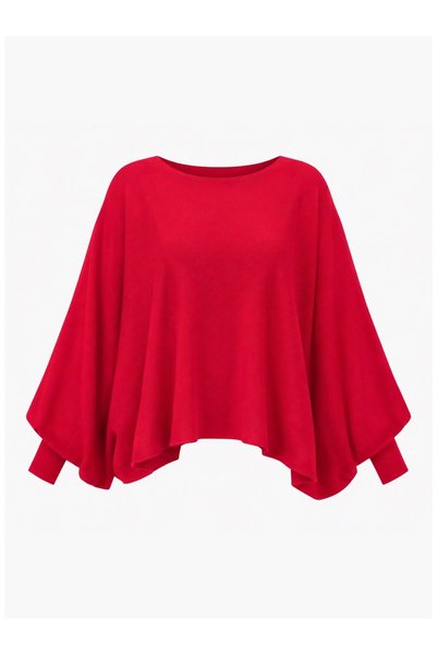 ESRAHELVACI Bluză poncho transparentă, texturată, din tricotaj