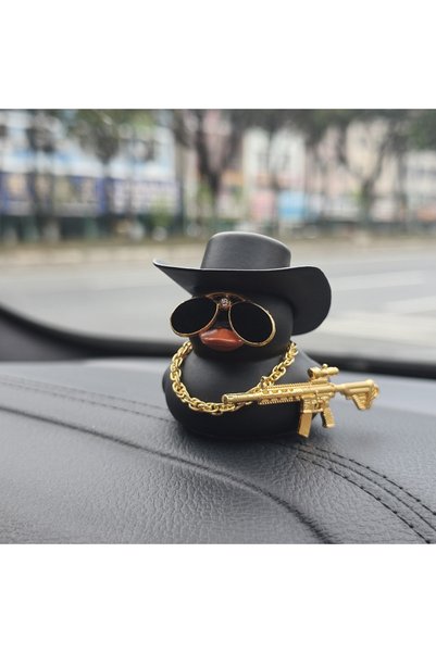 Choice Black Cowboy Cowboy Hat Ducks Trendy Car Dashboard Decoration Duck Off...