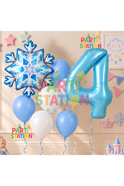 Parti Station ندفة الثلج فروزن إلسا الشتاء مفهوم ندفة الثلج 4 سنوات من العمر ...