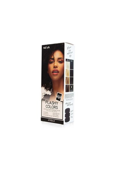 Neva Flashy Colors Jet Black, Vopsea de păr semipermanentă, negru intens, 100...