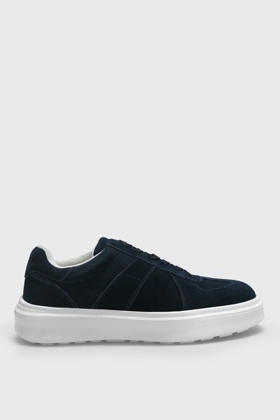Lufian Jaques Erkek Deri Sneaker Ayakkabı Lacivert