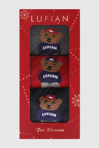 Lufian Bear 3'lü Set Kadın Çorap Standart