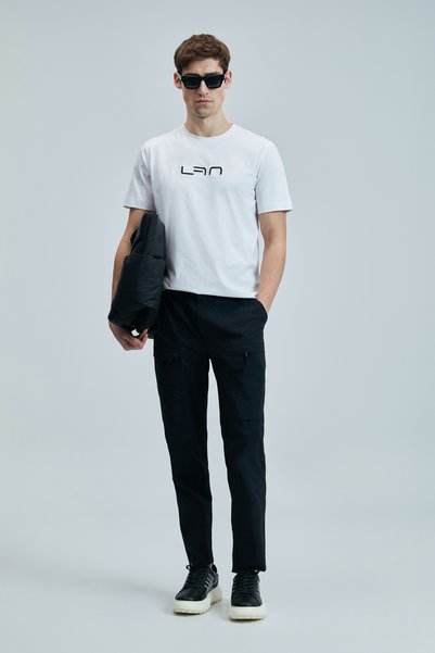 Lufian Blaze Modern Graphic T-Shirt White